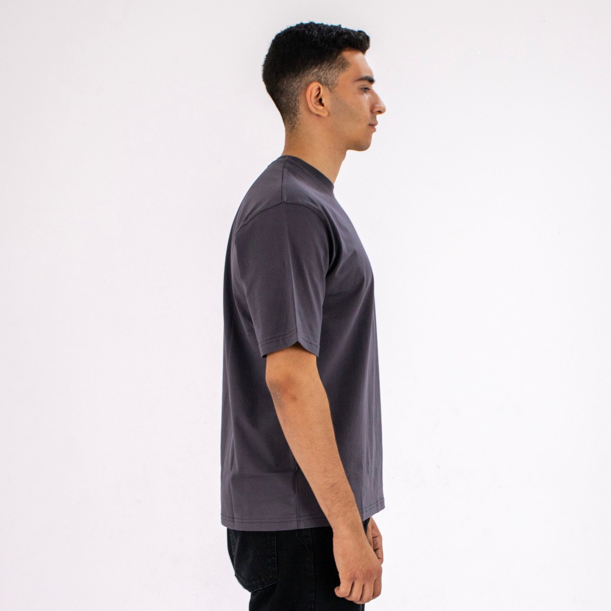 CHARCOAL GREY oversized basic t-shirt