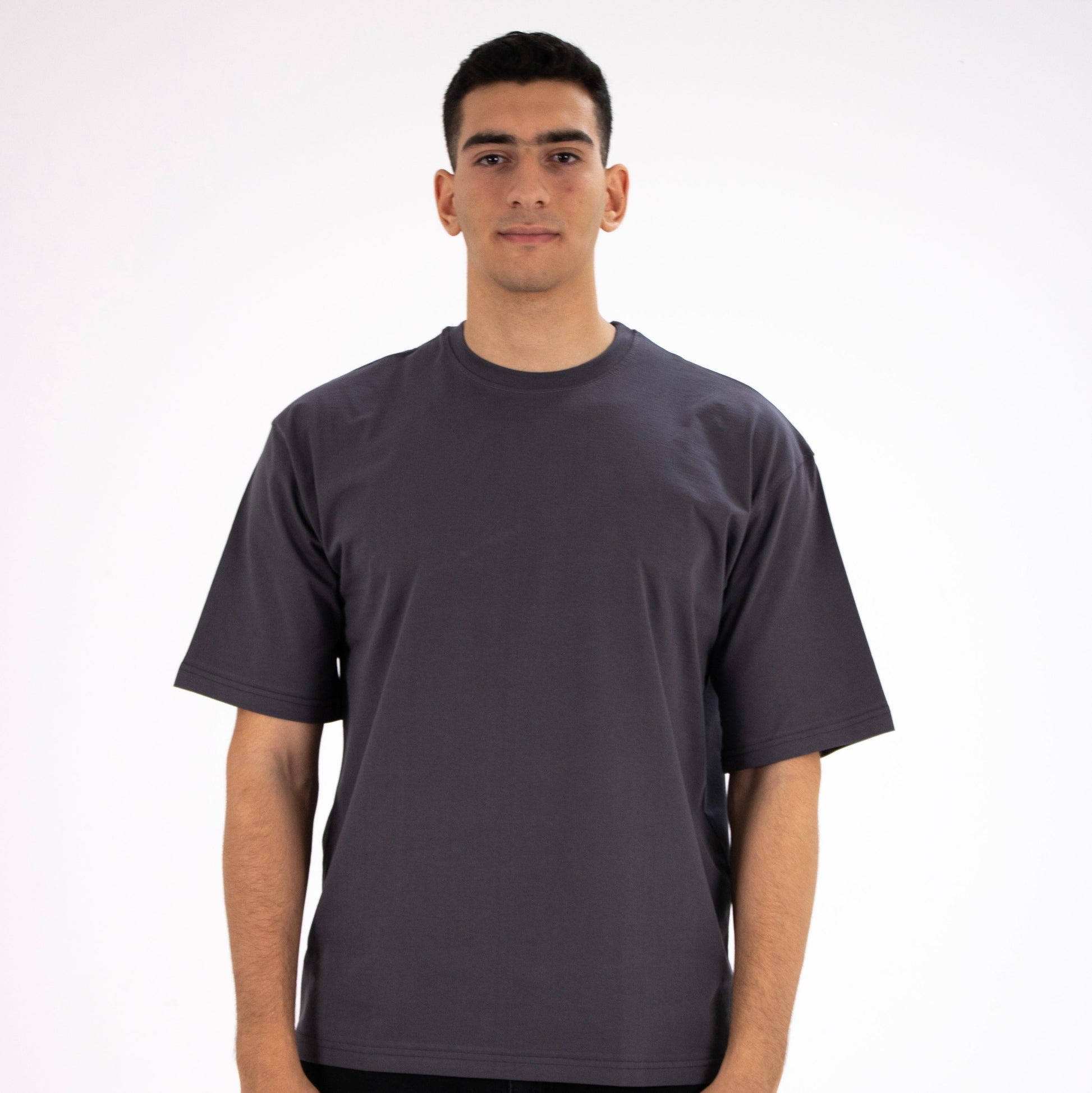 CHARCOAL GREY oversized basic t-shirt