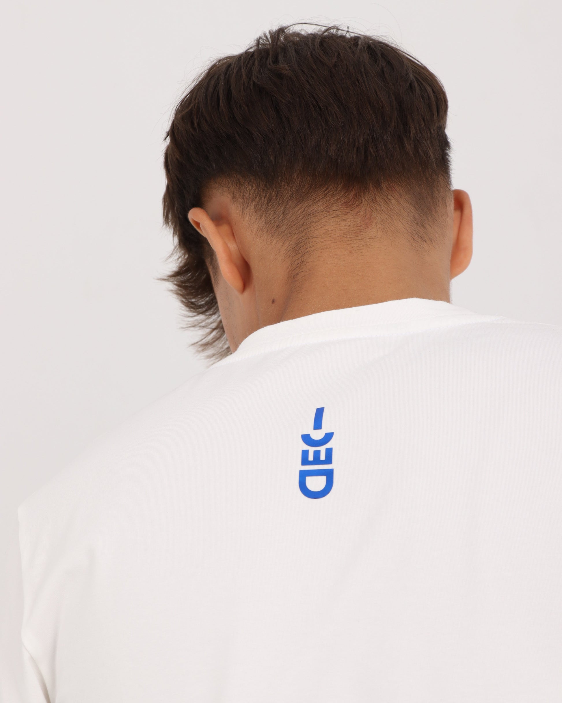 BAZIC white (blue reflective) tee