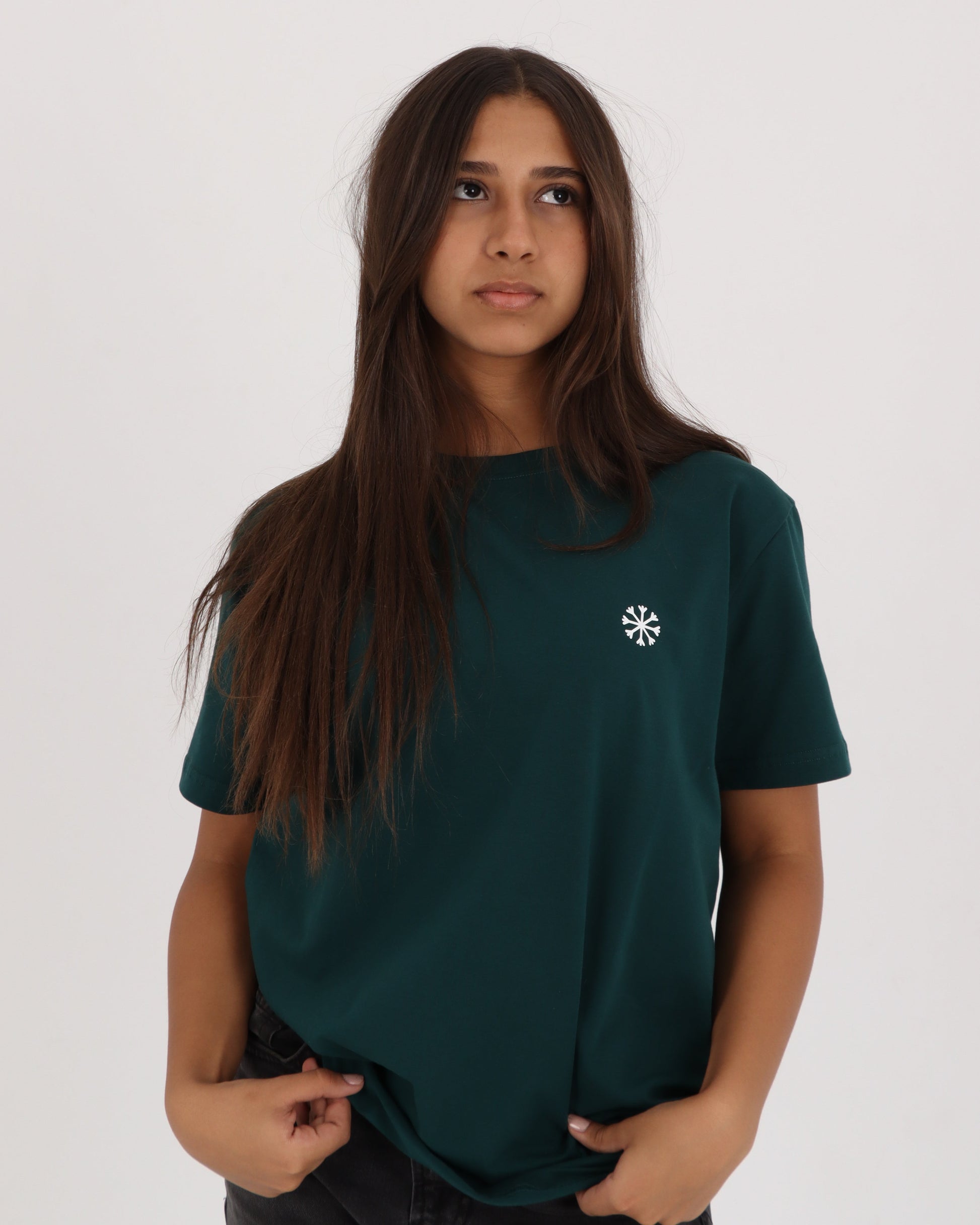 BAZIC emerald green logo tee