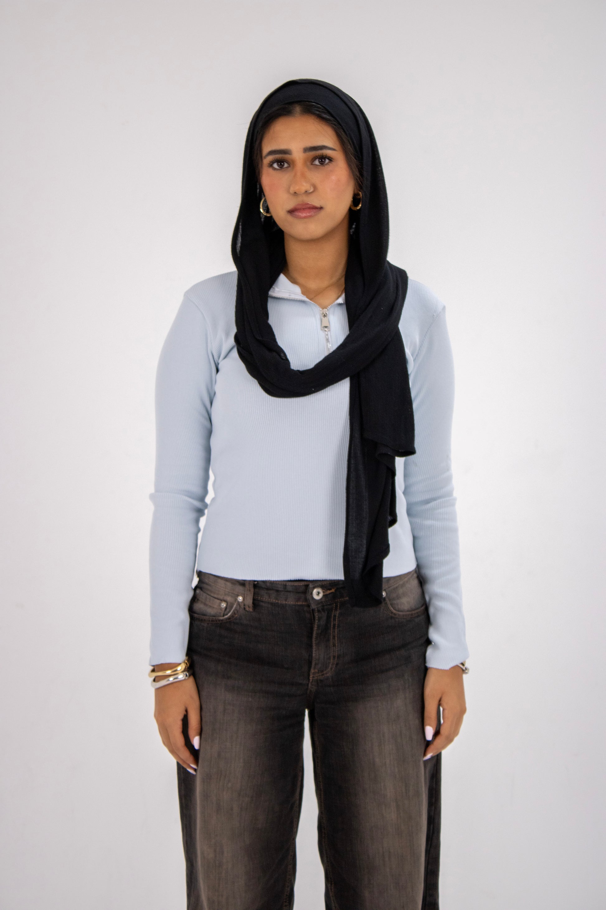 HERS long sleeved basic top in baby bue