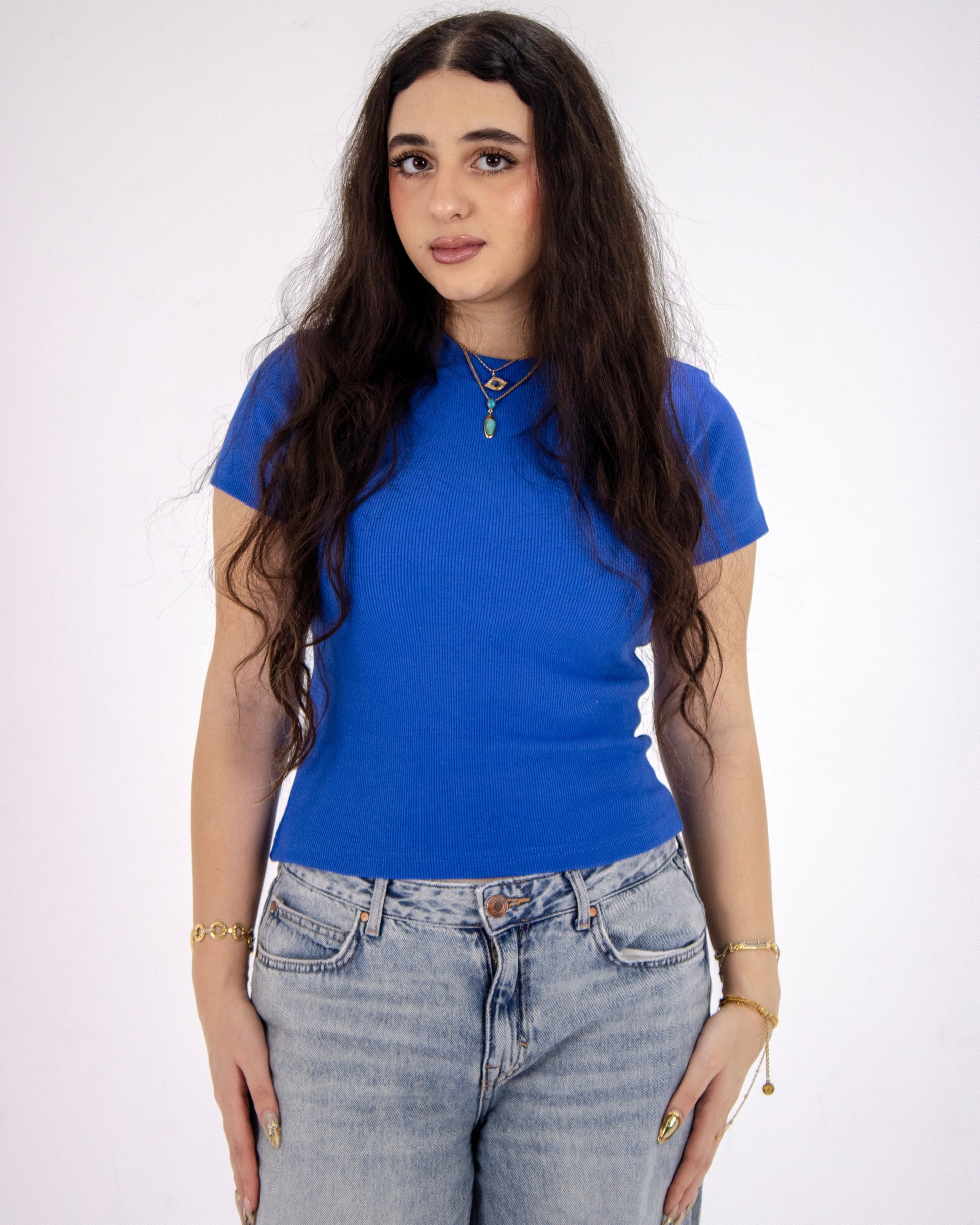 HERS basic short sleeved top in blue
