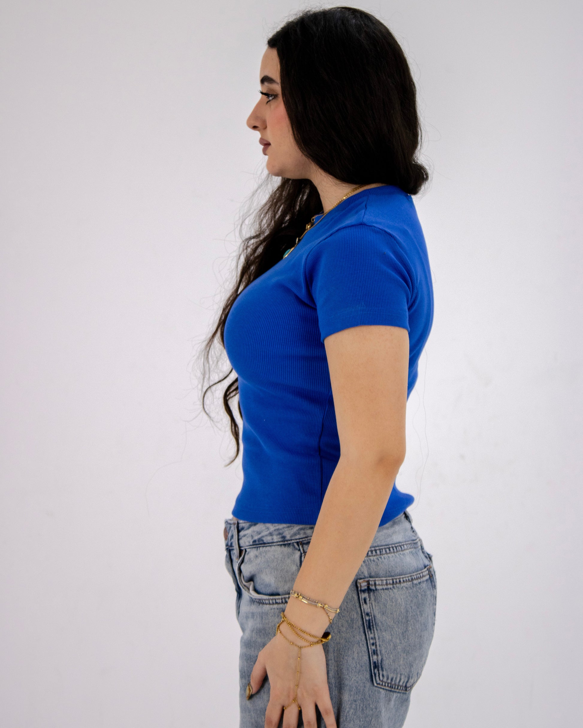 HERS basic short sleeved top in blue
